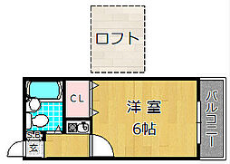 アンフィニィ・桜町 1階1Kの間取り