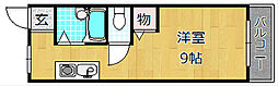 シャンテー三矢1 ワンルームの間取図画像