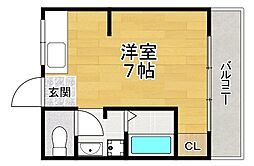 第五星ケ丘マンション 1Kの間取図画像