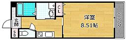シャンテー枚方磯島 1Kの間取図画像