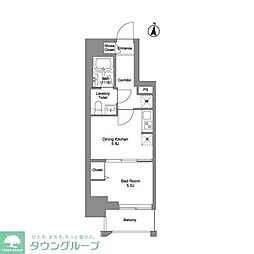 クラリティア綾瀬 11階1DKの間取り