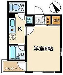 JR総武本線 新小岩駅 徒歩8分の賃貸マンション 4階1Kの間取り
