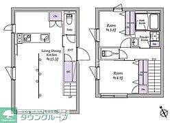 京成本線 千住大橋駅 徒歩4分の賃貸マンション 5階2LDKの間取り