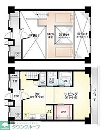 東京メトロ千代田線 北綾瀬駅 徒歩15分の賃貸マンション 5階1LDKの間取り