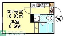 CK四ツ木 1階1Kの間取り