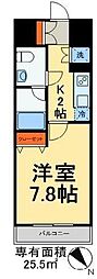 JR山手線 田端駅 徒歩14分の賃貸マンション 3階1Kの間取り
