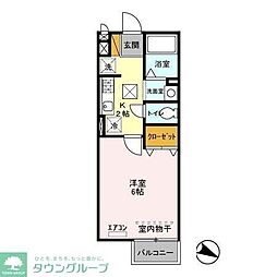 カサベルデ 1階1Kの間取り