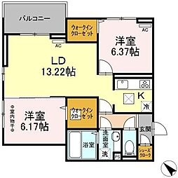 JR総武線 小岩駅 徒歩14分の賃貸アパート 3階2LDKの間取り