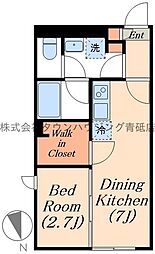 デュオメゾン千住旭町 3階1DKの間取り