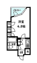 ガーデンハウス高砂 5階1Kの間取り