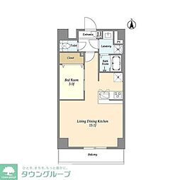 日暮里舎人ライナー 谷在家駅 徒歩5分の賃貸マンション 10階1LDKの間取り