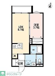 京成押上線 四ツ木駅 徒歩11分の賃貸アパート 2階1LDKの間取り
