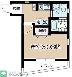つくばエクスプレス 青井駅 徒歩7分の賃貸マンション 1階1Kの間取り