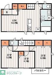 つくばエクスプレス 青井駅 徒歩7分の賃貸アパート 2階3LDKの間取り