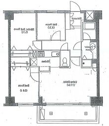 ＬＡＮＡＩ　ＣＯＵＲＴ25 2階3LDKの間取り