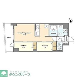 アルファコート曳舟2 6階2LDKの間取り