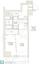 グランカーサ錦糸町 8階1DKの間取り