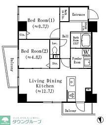 東京メトロ千代田線 綾瀬駅 徒歩9分の賃貸マンション 4階2LDKの間取り