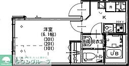 KEIAI RESIDENCE お花茶屋 1階1Kの間取り