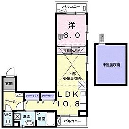 グレースコート 3階1LDKの間取り
