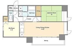 パークキューブ小岩 7階2LDKの間取り