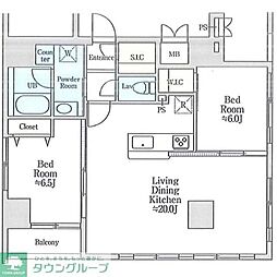 シュワーブ　パレ 3階2LDKの間取り