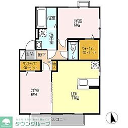 フェリーチェ 201 2階2LDKの間取り