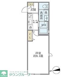 JR総武本線 新小岩駅 徒歩4分の賃貸マンション 4階1Kの間取り