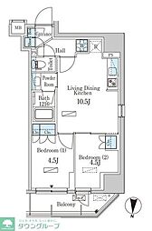 都営新宿線 菊川駅 徒歩3分の賃貸マンション 3階2LDKの間取り