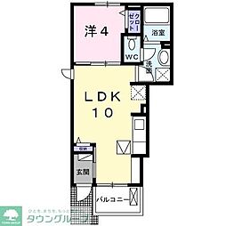 日暮里舎人ライナー 高野駅 徒歩14分の賃貸アパート 1階1LDKの間取り