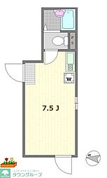 シャンテ新小岩 1階ワンルームの間取り