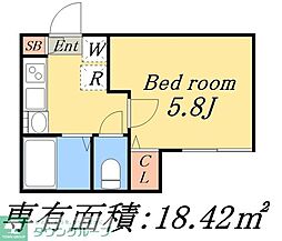 東京メトロ千代田線 町屋駅 徒歩5分の賃貸アパート 1階1Kの間取り