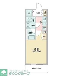 Ｌａ　Ｄｏｕｃｅｕｒお花茶屋II 4階1Kの間取り