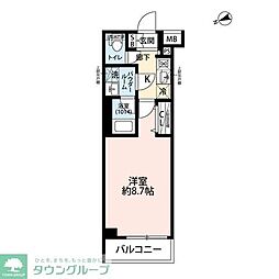 アルコバレーノお花茶屋 3階1Kの間取り