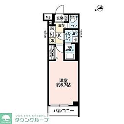 アルコバレーノお花茶屋 4階1Kの間取り