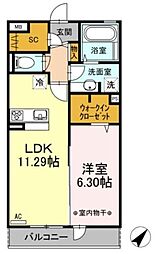 ボヌールメゾン 2階1LDKの間取り