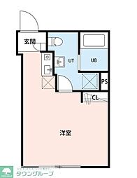 アミスタ小菅 1階1Kの間取り