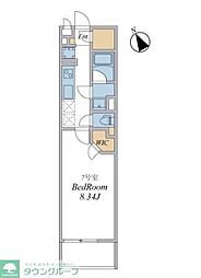 ウィンドテラス南八幡 307 3階1Kの間取り