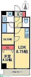足立区西新井栄町3丁目マンション 1LDKの間取図画像