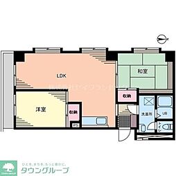 亀有レジデンス 2LDKの間取図画像