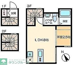 AlleyHouse 1LDKの間取図画像