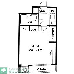 二興ハイム北千住 1Kの間取図画像