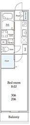 ベル・ブライト 1Kの間取図画像