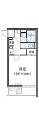 SmallRiver2 1Kの間取図画像