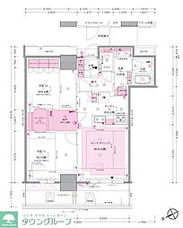 プラウドタワー小岩フロント 31階 2LDKの間取図画像