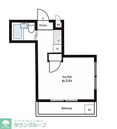 レモンハイツ ワンルームの間取図画像