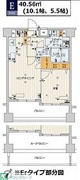 スカイコートPALACE押上 1LDKの間取図画像