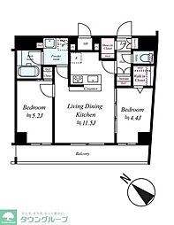 ARCOBALENO MINOWA 2LDKの間取図画像