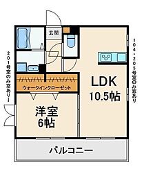 リブリ・ソフィア中央 1LDKの間取図画像
