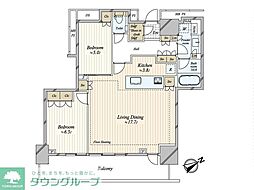 プラウドタワー小岩フロント 31階 2LDKの間取図画像